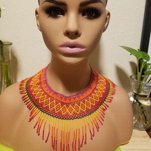 This is a beaded necklace